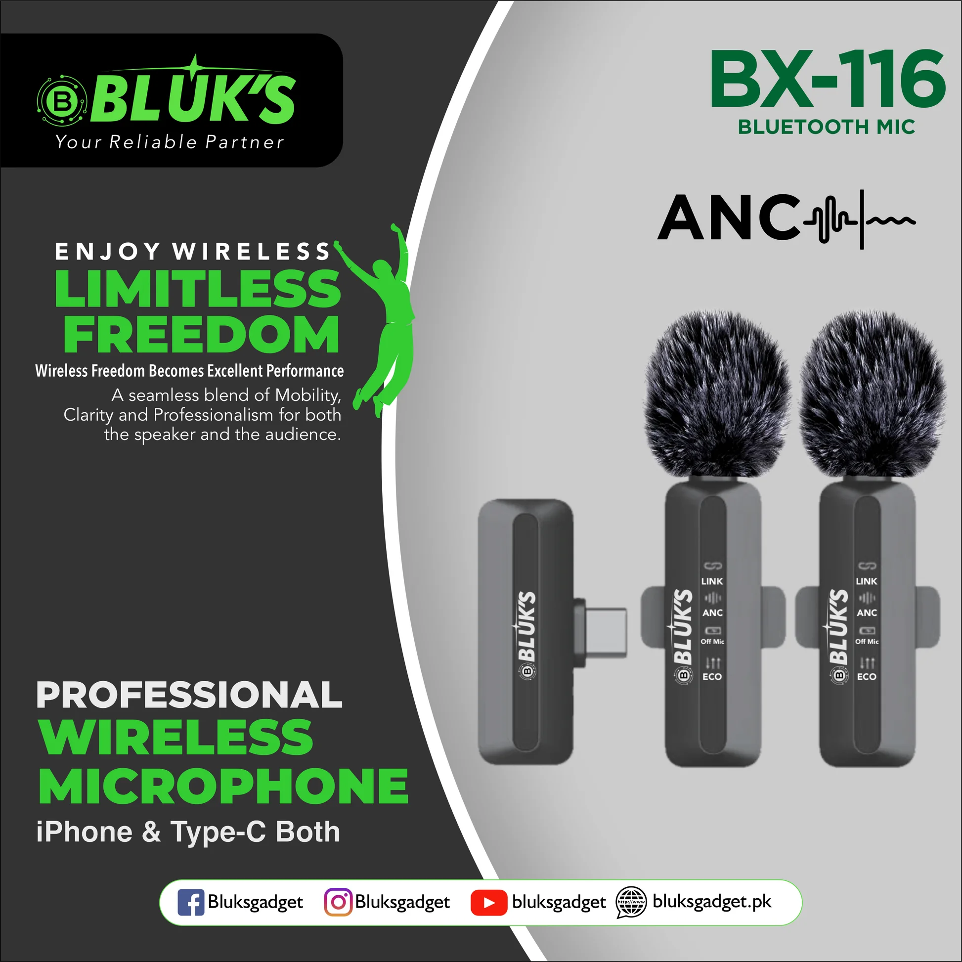 BLUKS BX116 wireless mic